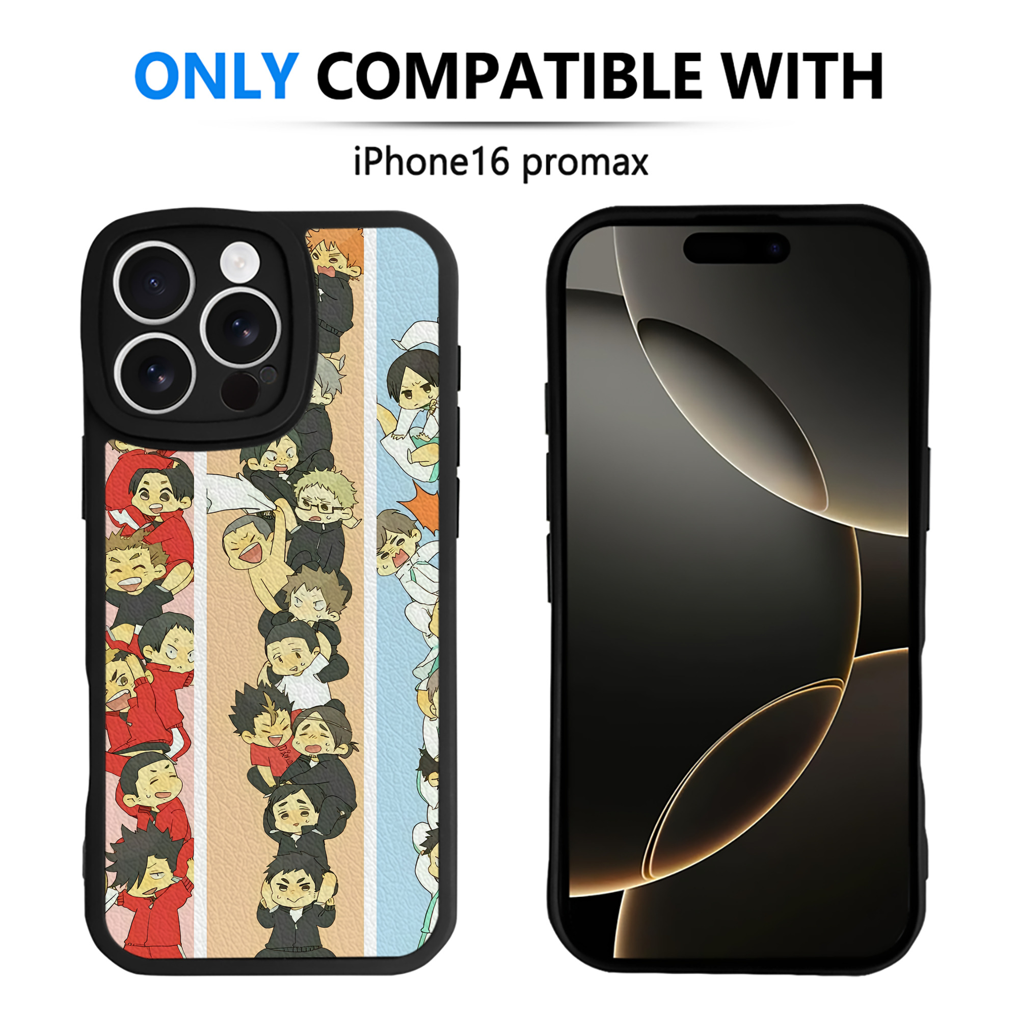 （画像用） ハイキュー!! Haikyu!! 【iPhone 16シリーズ対応】シリコンスマホケース（レザー調） 材質：シリコン